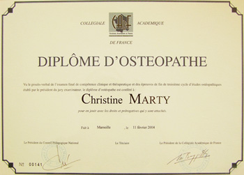 Diplôme d'Osteopathe